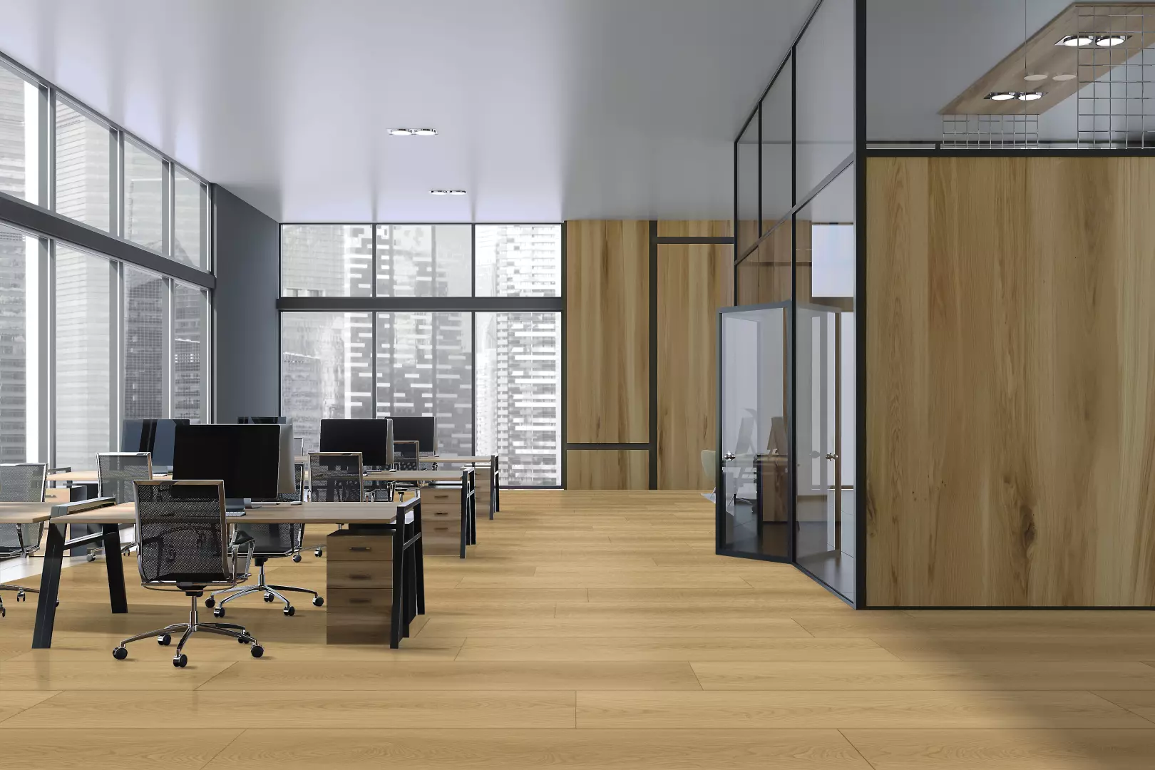 9 1/3" X 59 2/3" North Forest Collection Waterproof Desert Sunrise AC4 Commercial Grade Laminate Floating material