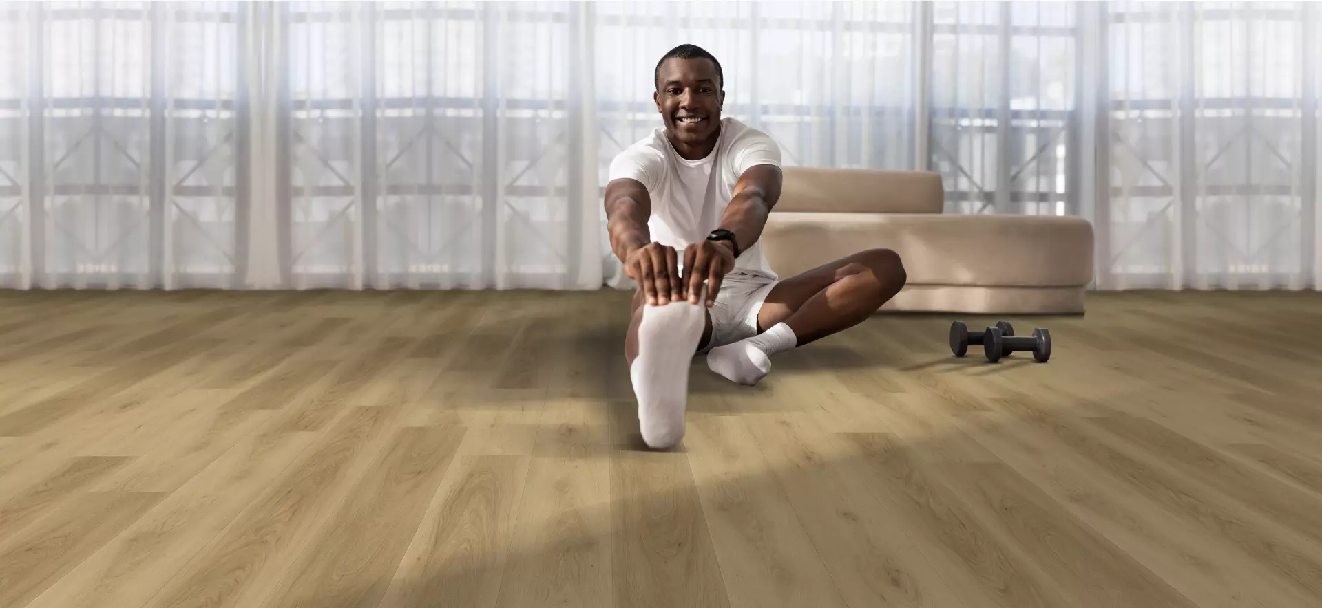 9 1/4" X 60" Bear Woods Collection Waterproof Siena Beige AC5 Commercial Grade Laminate Floating material