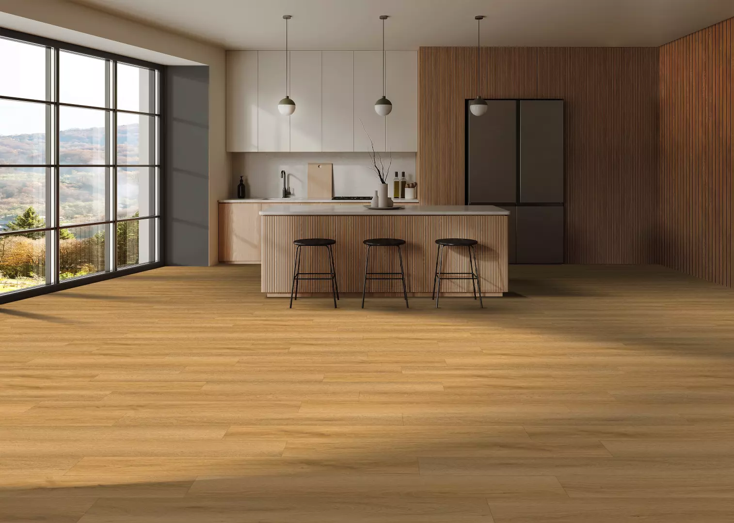 9 1/4" X 60" Bear Woods Collection Waterproof White Tiger AC5 Commercial Grade Laminate Floating material