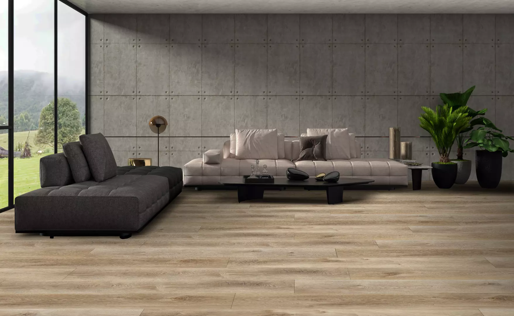 9" X 5ft The Countryside Collection Waterproof Eastern Cottonwood Extra Wide Extra Long Pure with V-Groove 8mm boards SPC Floating material