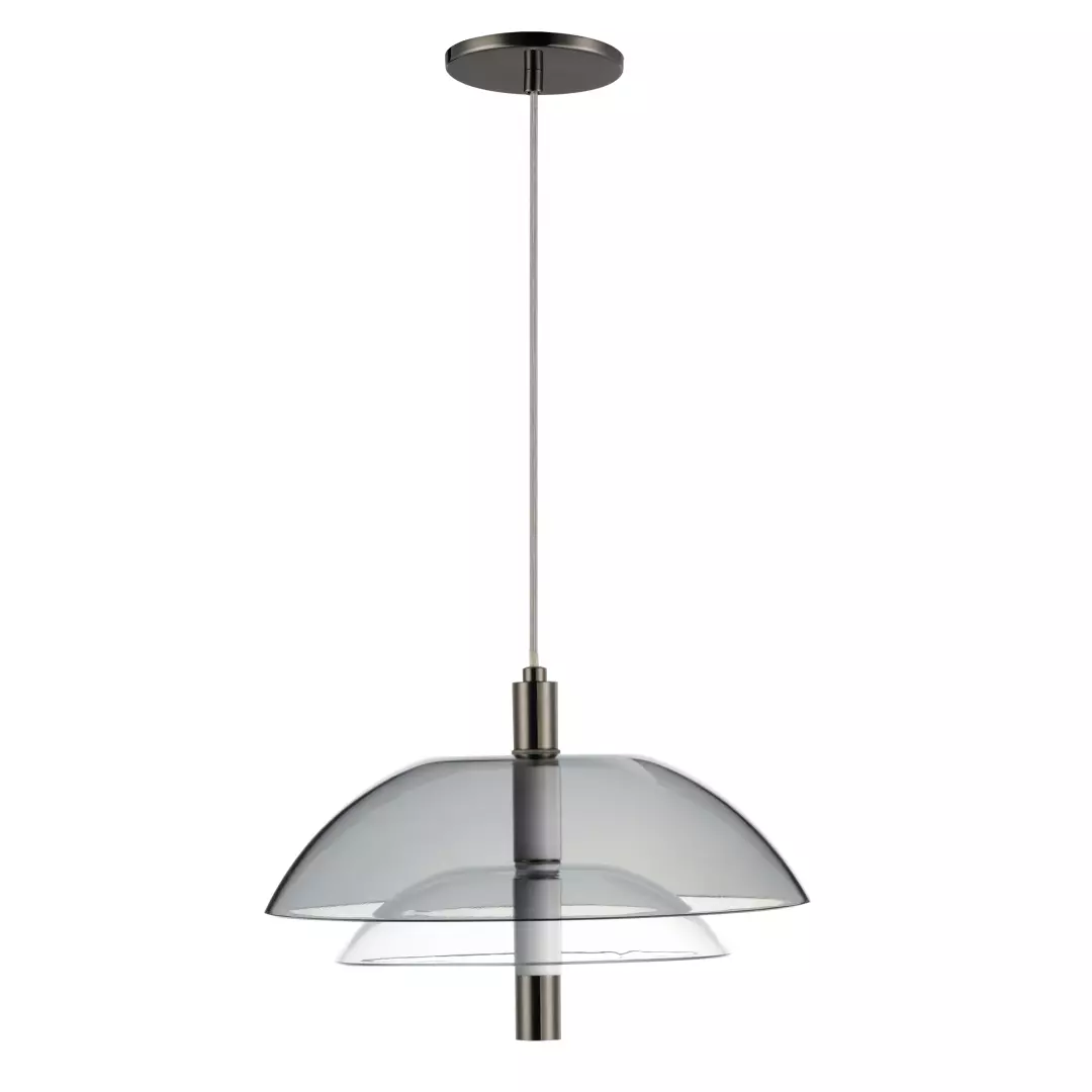 Arya Single Pendant - Smoke Clear Black material