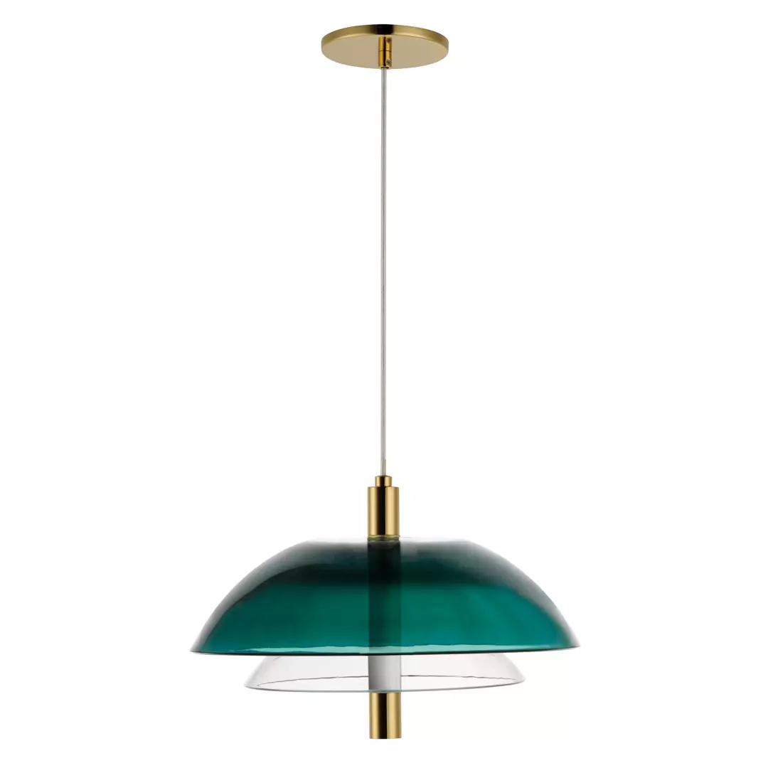 Arya Single Pendant - Emerald Green Clear Gold material