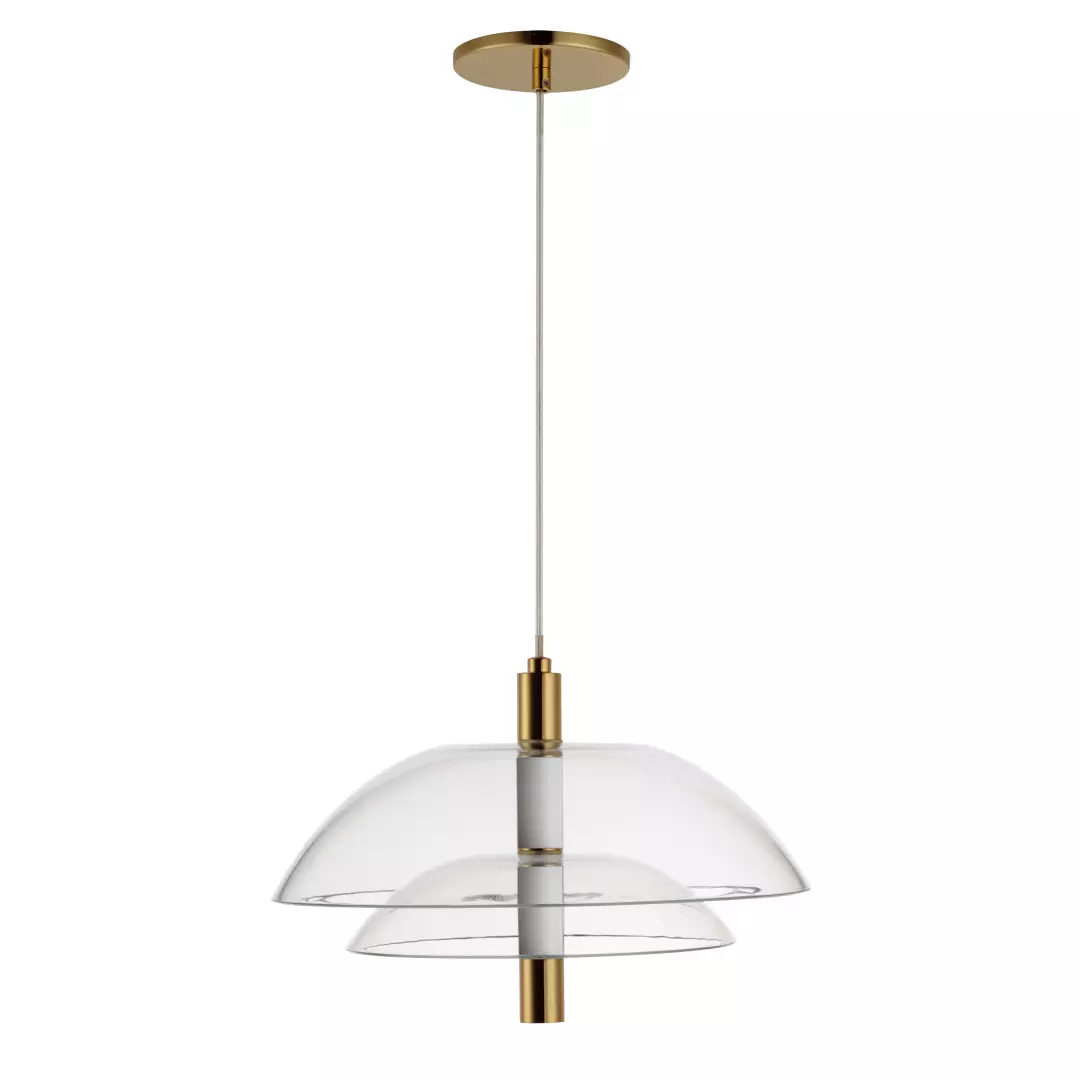 Arya Single Pendant - Clear French Gold material